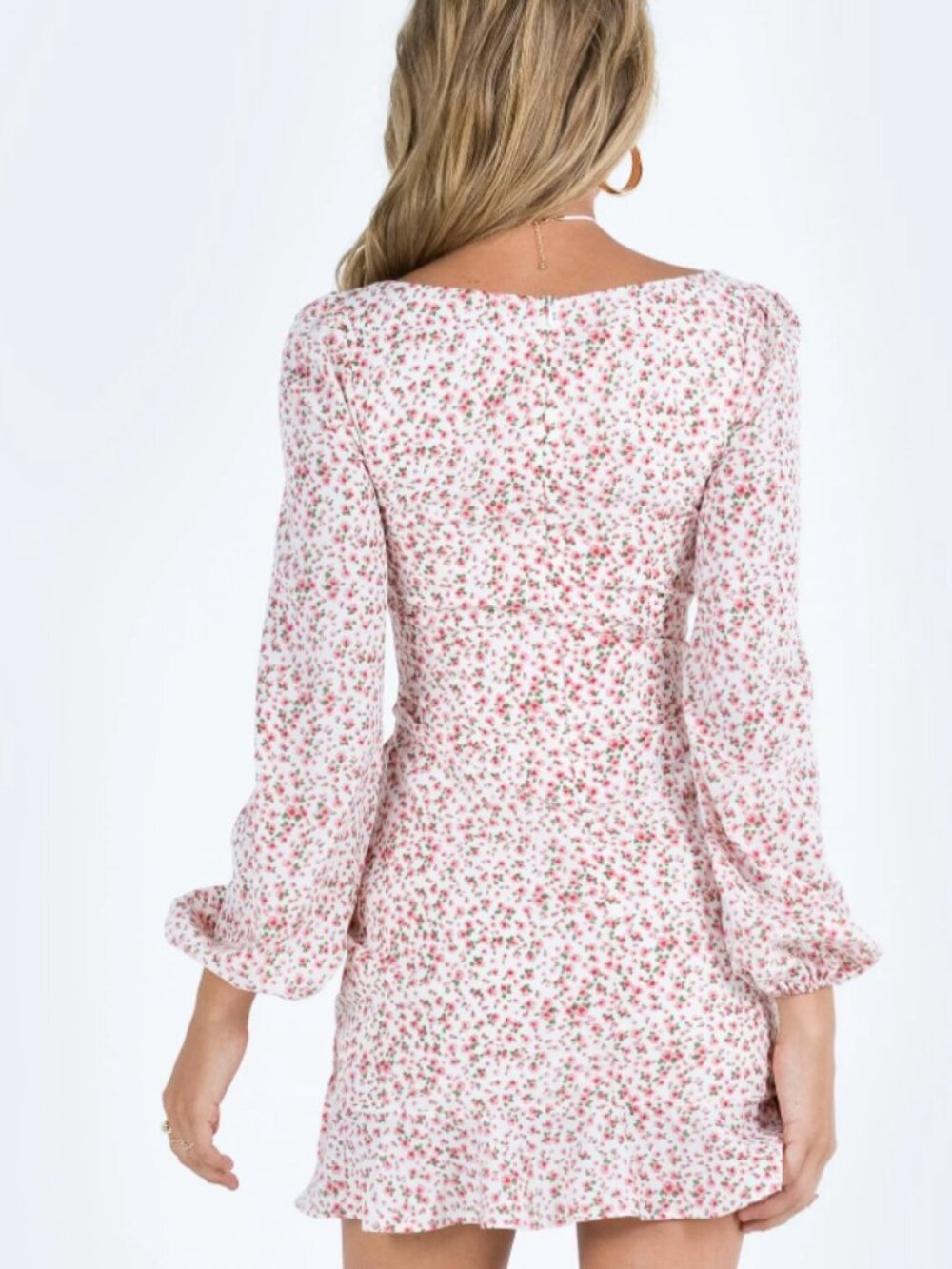 NWT Princess Polly Villa Floral Mini Dress Size 2 Pink Rose Ruffle - Picture 3 of 14